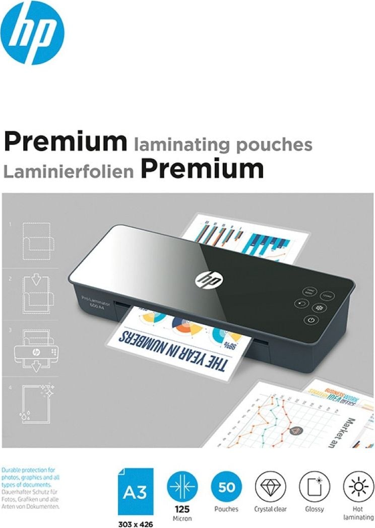 Folie laminare HP Premium, A3, 125 microni