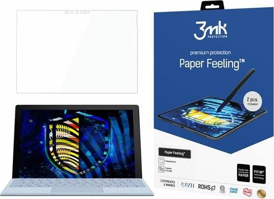 Folii protectie tablete - Folie protectie, 3mk, Paper Feeling, Microsoft Surface Pro 7+/7/6/5/4, 2 bucati, Transparent