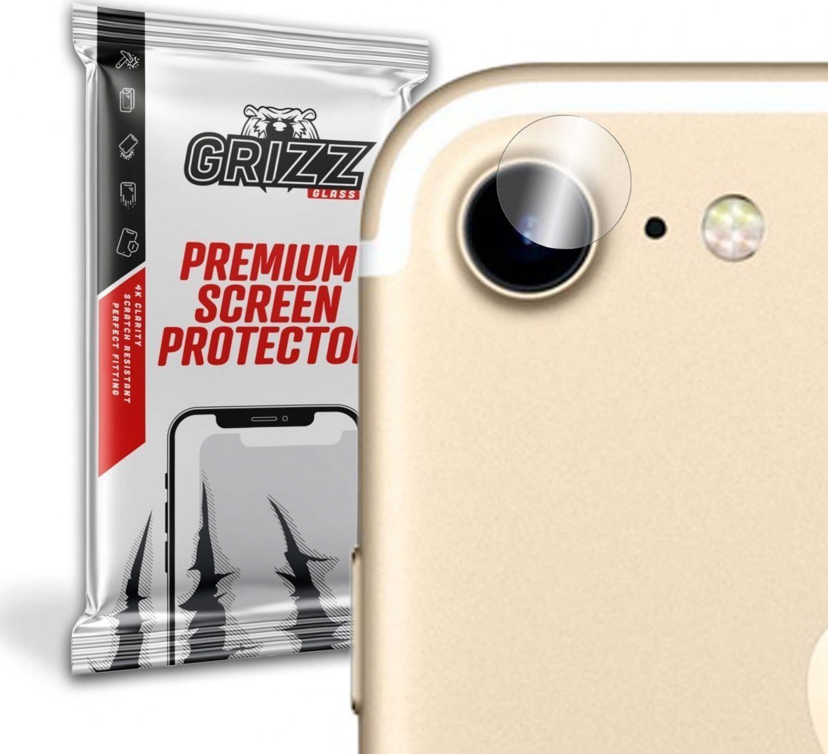 Folie protectie camera foto iPhone 7 Grizz Glass, Sticla, Transparent