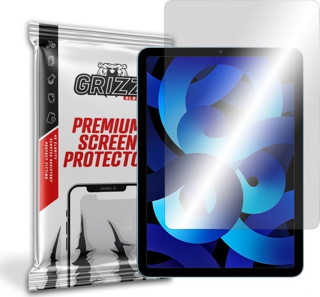 Folii protectie tablete - Folie protectie ecran GrizzGlass HybridGlass pentru Apple iPad Air 5, Sticla, Transparent