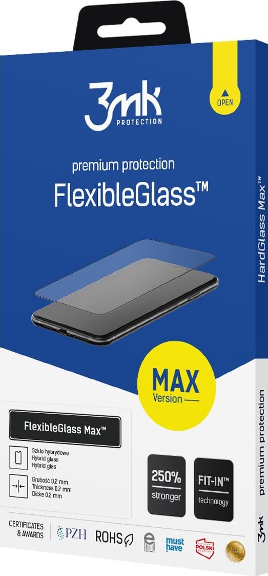 Folie Protectie pentru Samsung Galaxy A52 5G, 3MK Flexible Glass, Transparent/Negru