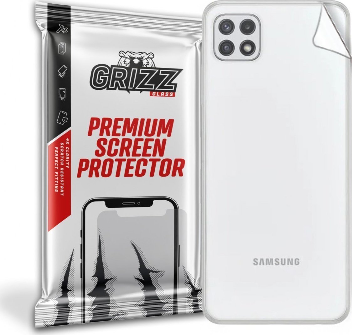Folie protectie spate, GrizzGlass SatinSkin folie spate pentru Samsung Galaxy A22, Transparent