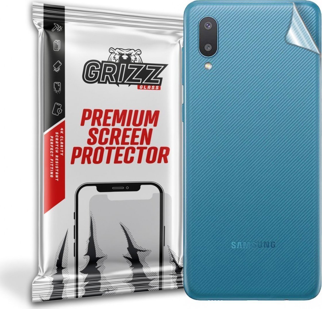 Folie protectie spate, GrizzGlass SatinSkin folie spate pentru Samsung Galaxy M02, Transparent