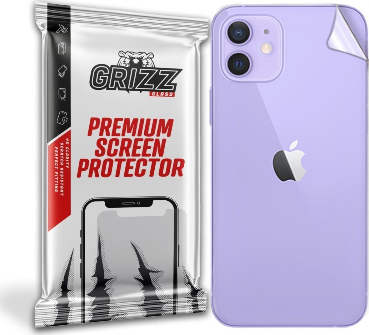 Folie protectie spate, GrizzGlass UltraSkin pentru Apple iPhone 12 Mini