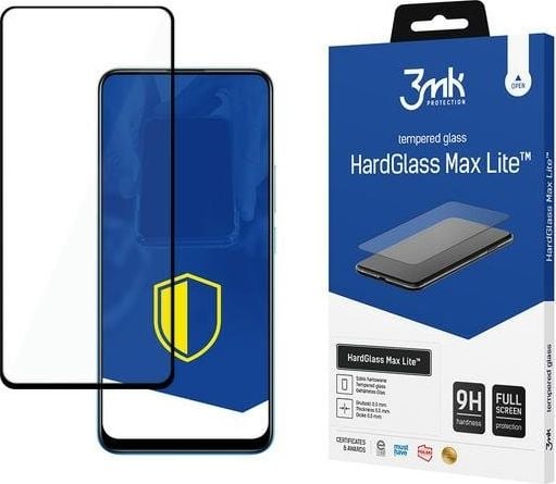 Folie Protectie Sticla 3MK HardGlass Max Lite pentru Realme 8 Pro, 9H, 0.2 mm, Negru
