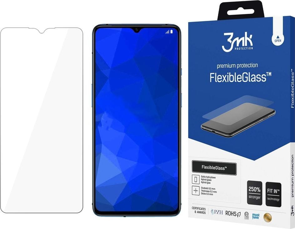 Folie Protectie Sticla Flexibila 3MK pentru Xiaomi Redmi 9A/9C, Structura Incasabila, 7H, 0.2 mm, Transparenta