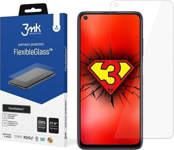 Folie Protectie Sticla Flexibila 3MK pentru Xiaomi Redmi Note 9T 5G, Structura Incasabila, 7H, 0.2 mm, Transparenta