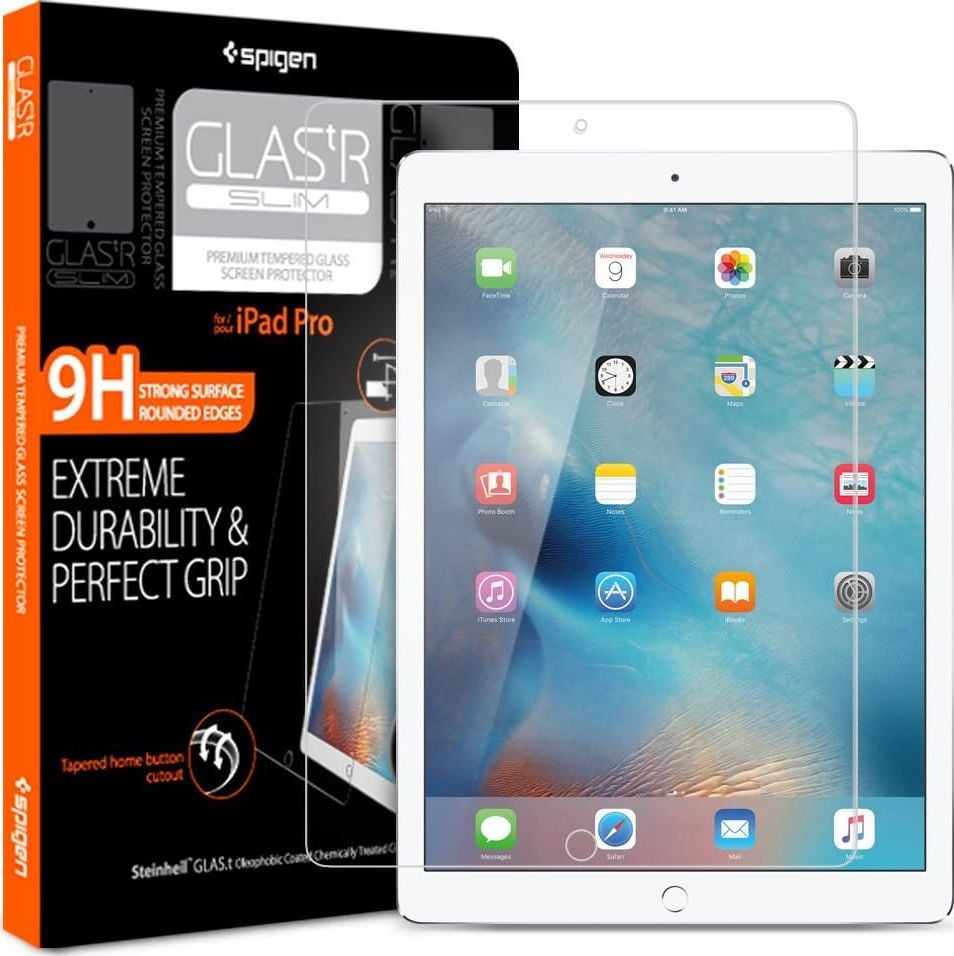 Folie Protectie Sticla Spigen Glass.Tr pentru iPad Pro 12.9` (Editia 2020&amp;2018), Transparenta