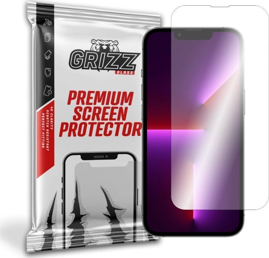 Folie protectie telefon, Grizz Glass, Hydrogel, Silicon, Compatibil cu Apple iPhone 13 Pro Max, Transparent