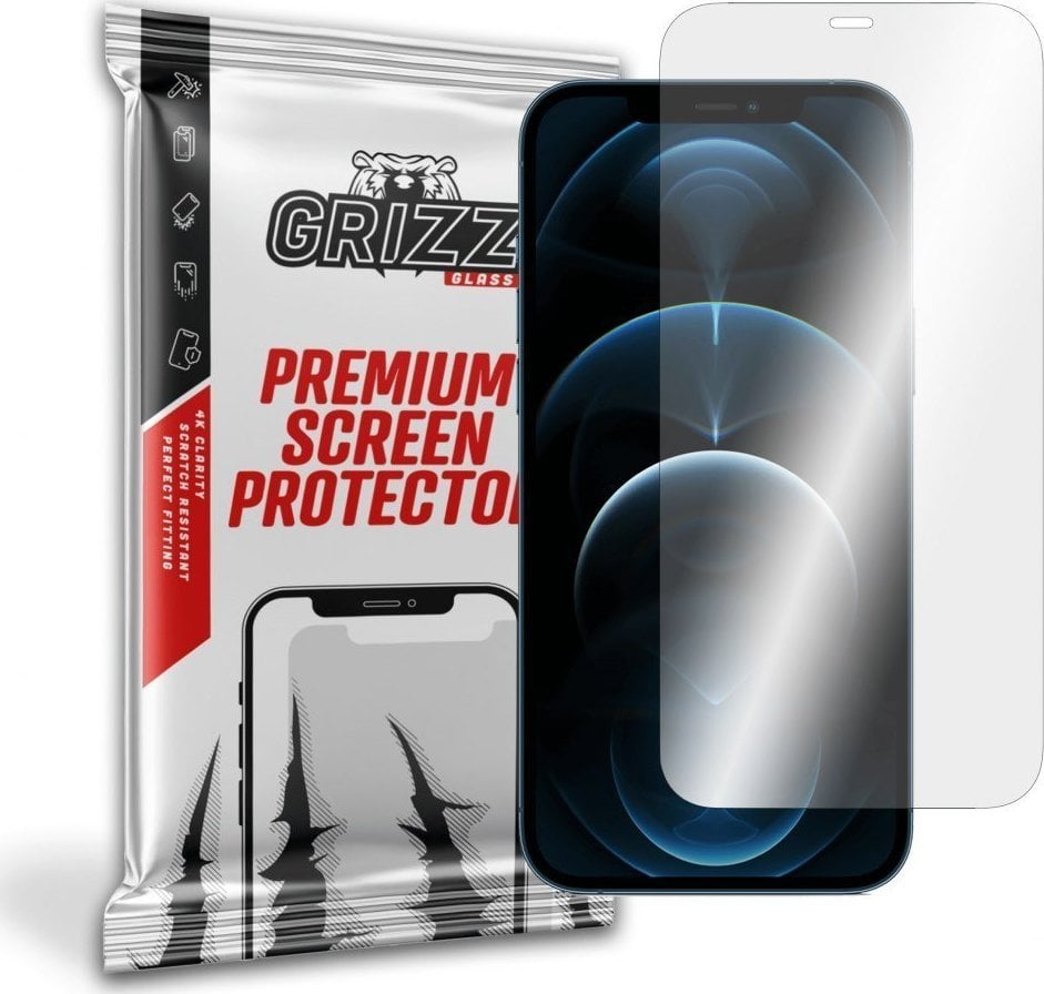 Folie protectie telefon, Grizz Glass, Sticla, Compatibil cu Apple iPhone 12 Pro Max, Transparent