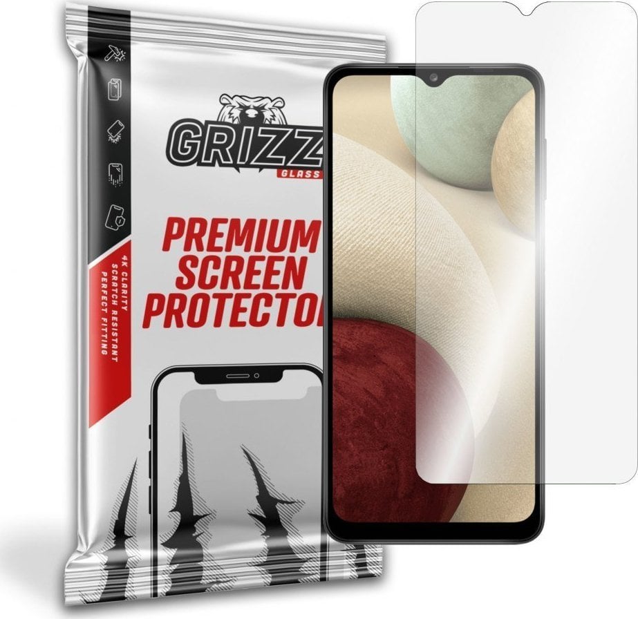 Folie protectie telefon, Grizz Glass, Sticla, Compatibil cu Samsung Galaxy A12, Transparent