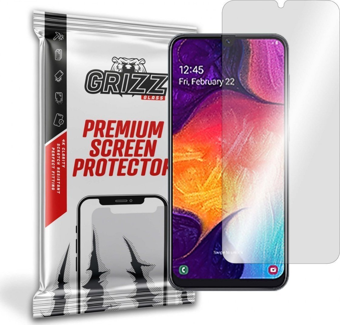 Folie protectie telefon, Grizz Glass, Sticla, Compatibil cu Samsung Galaxy A50, Transparent