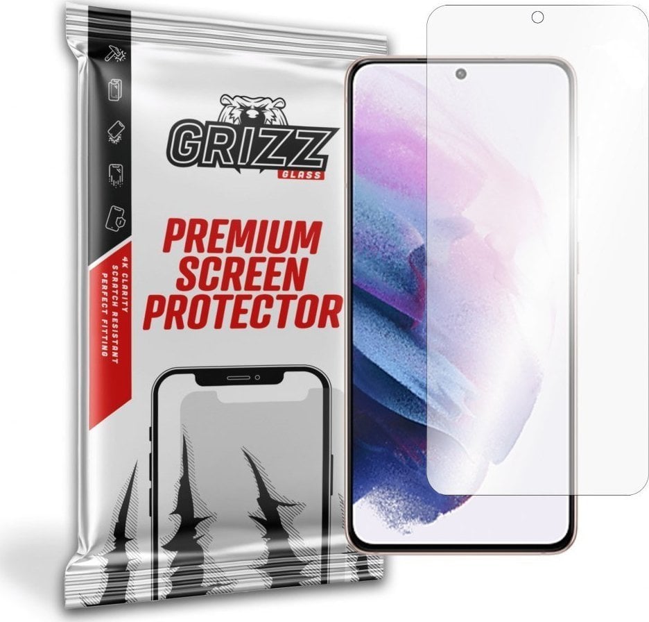 Folii protectie telefoane - Folie protectie telefon, Grizz Glass, Sticla, Compatibil cu Samsung Galaxy S21+ 5G, Transparent