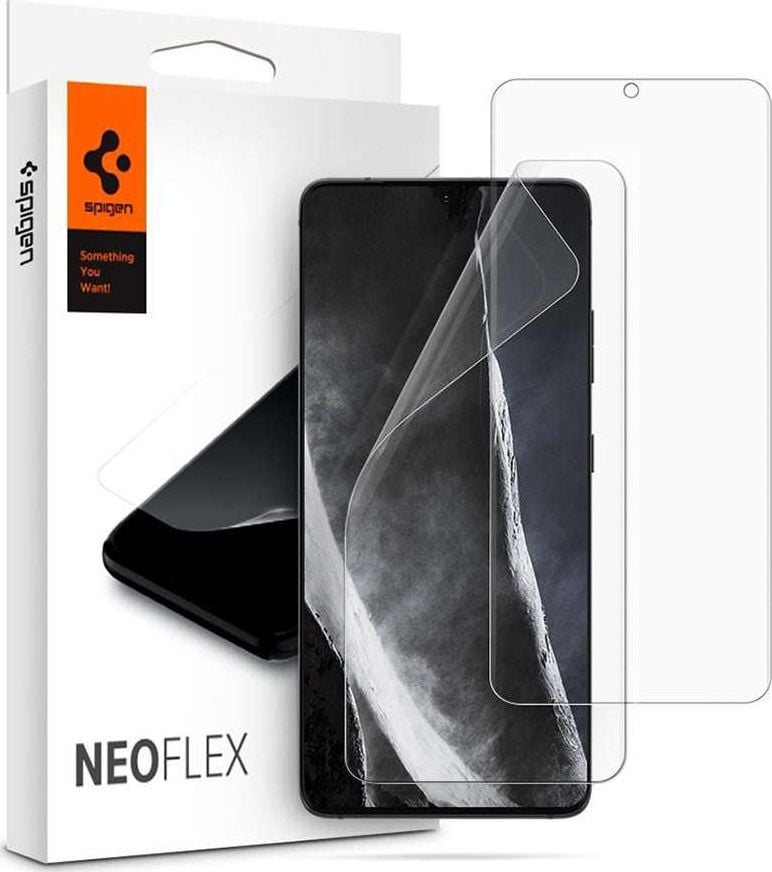 Folie protectie TPU Case friendly Spigen Neo Flex compatibil cu Samsung Galaxy S21 Ultra 2Pack
