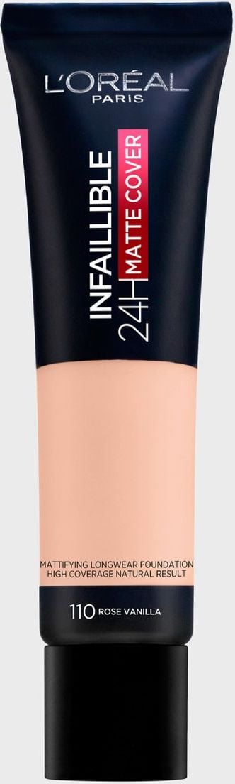 Fond de ten mat L'Oreal Paris Infaillible 24H Matte Cover 110 Rose Vanilla, 30 ml