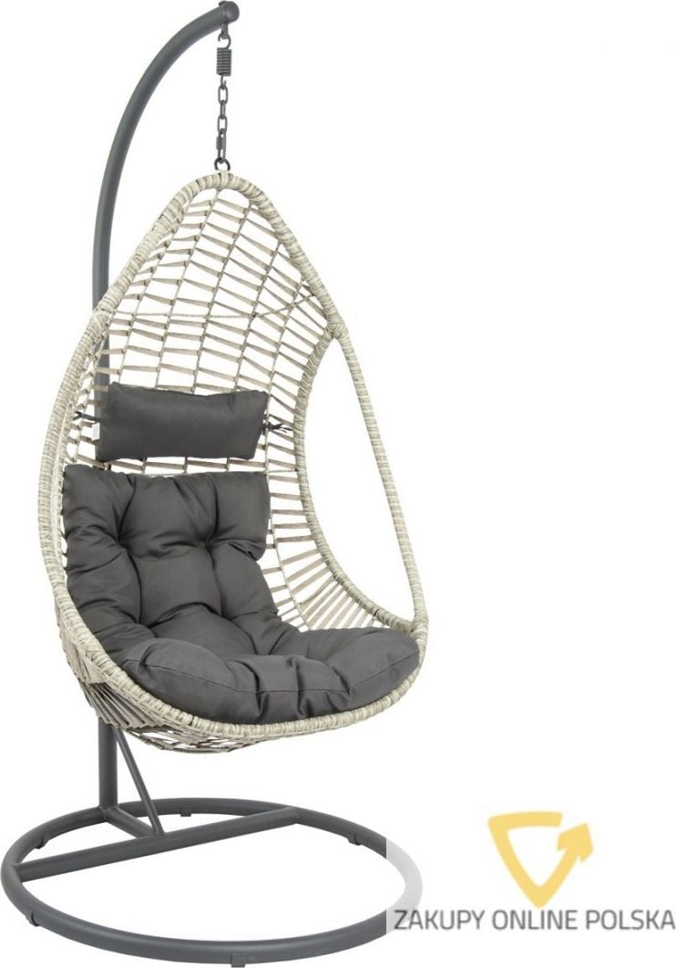 Fotoliu Saska Garden Swing agatat cocon Crescent Delux gri gri