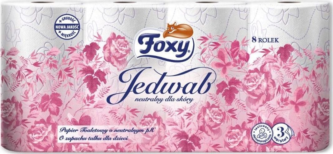 Hârtie igienică Foxy Foxy Silk, 3 straturi, parfumată - Albă