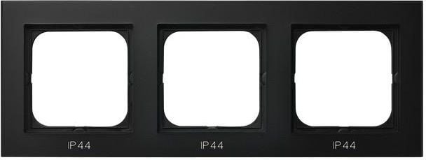 Frame cuplaje triple Sonata pentru IP-44 negru metalic (RH-3R / 33)