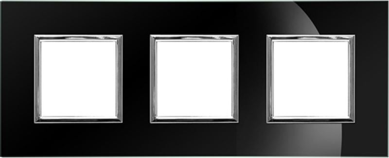 Frame triplu Dante Sticla negru Sticla (4509183)