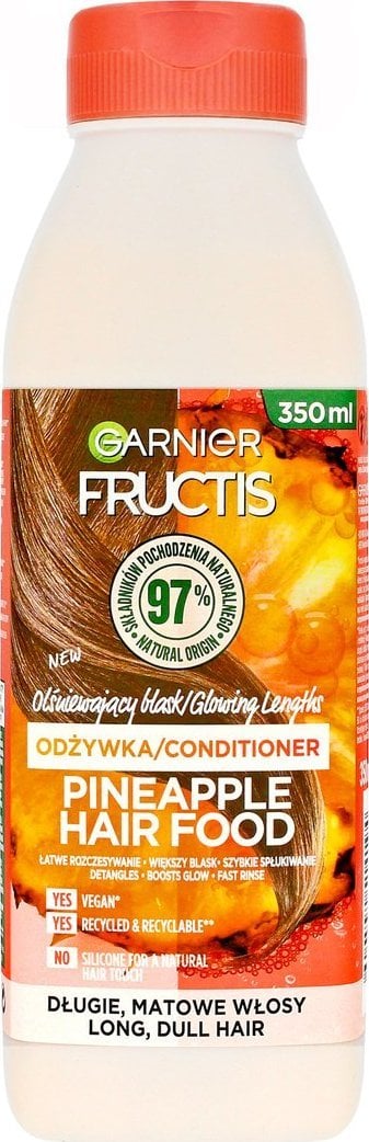 Fructis Hair Food Balsam cu ananas stralucire orbitoare pentru par lung si plictisitor 350 ml