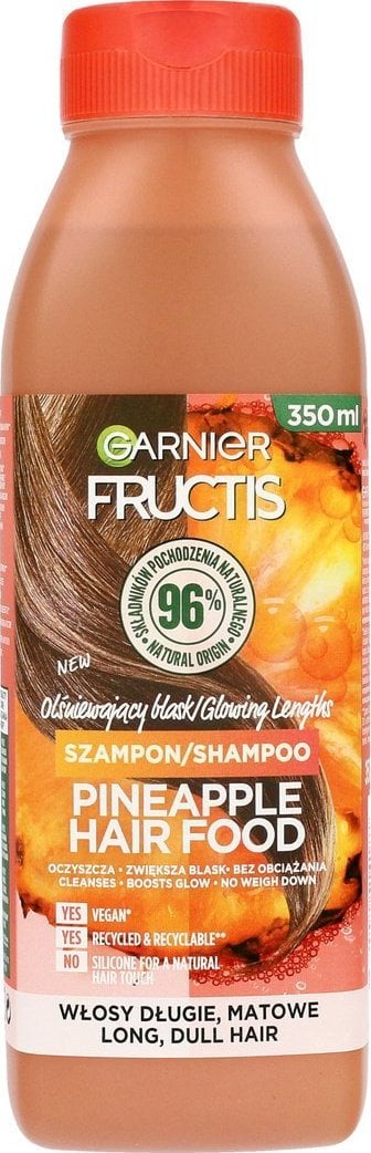 Fructis Hair Food Sampon stralucire orbitoare pentru par lung si plictisitor - Ananas 350ml