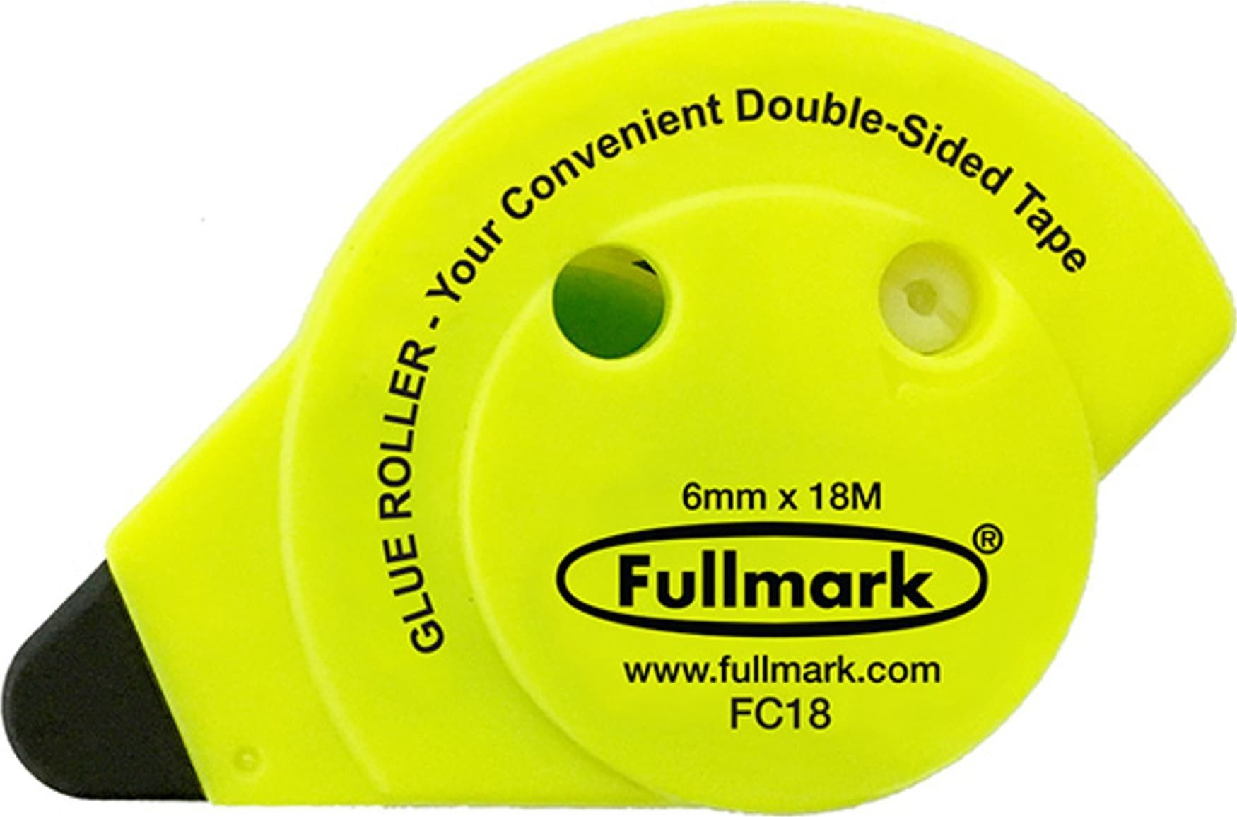 Fullmark Bandă adezivă permanentă, galben fluorescent, 6mm x 18m, Fullmark