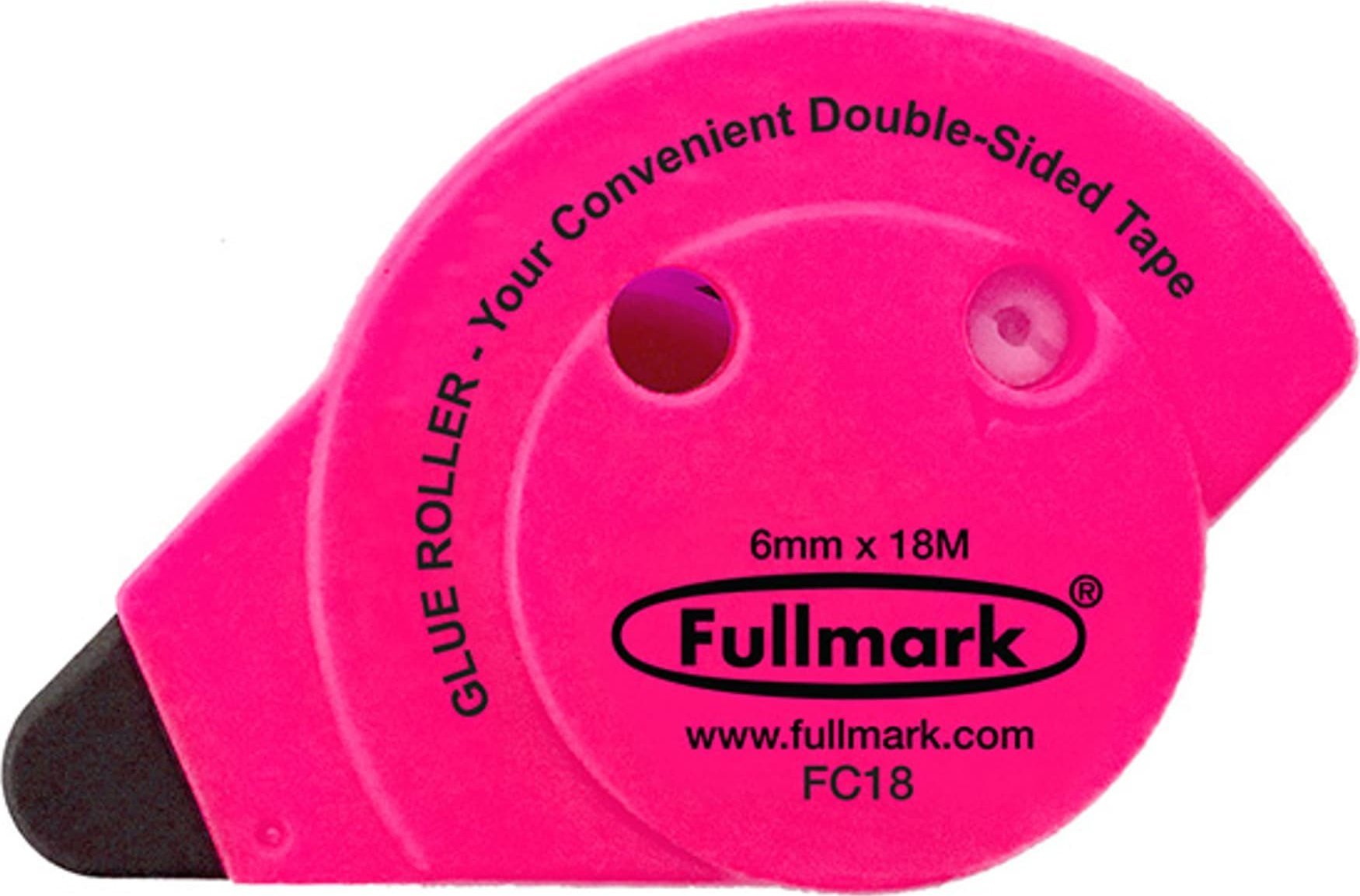 Adezivi si benzi adezive - Fullmark Bandă adezivă permanentă, roz fluorescent, 6mm x 18m, Fullmark