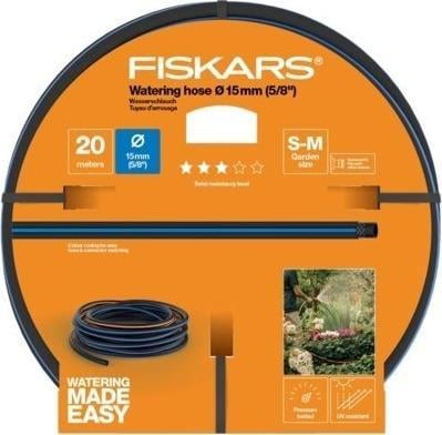 Furtun gradina Fiskars 1027096, 20 m lungime, 15mm (5/8`) diametru, protectie UV