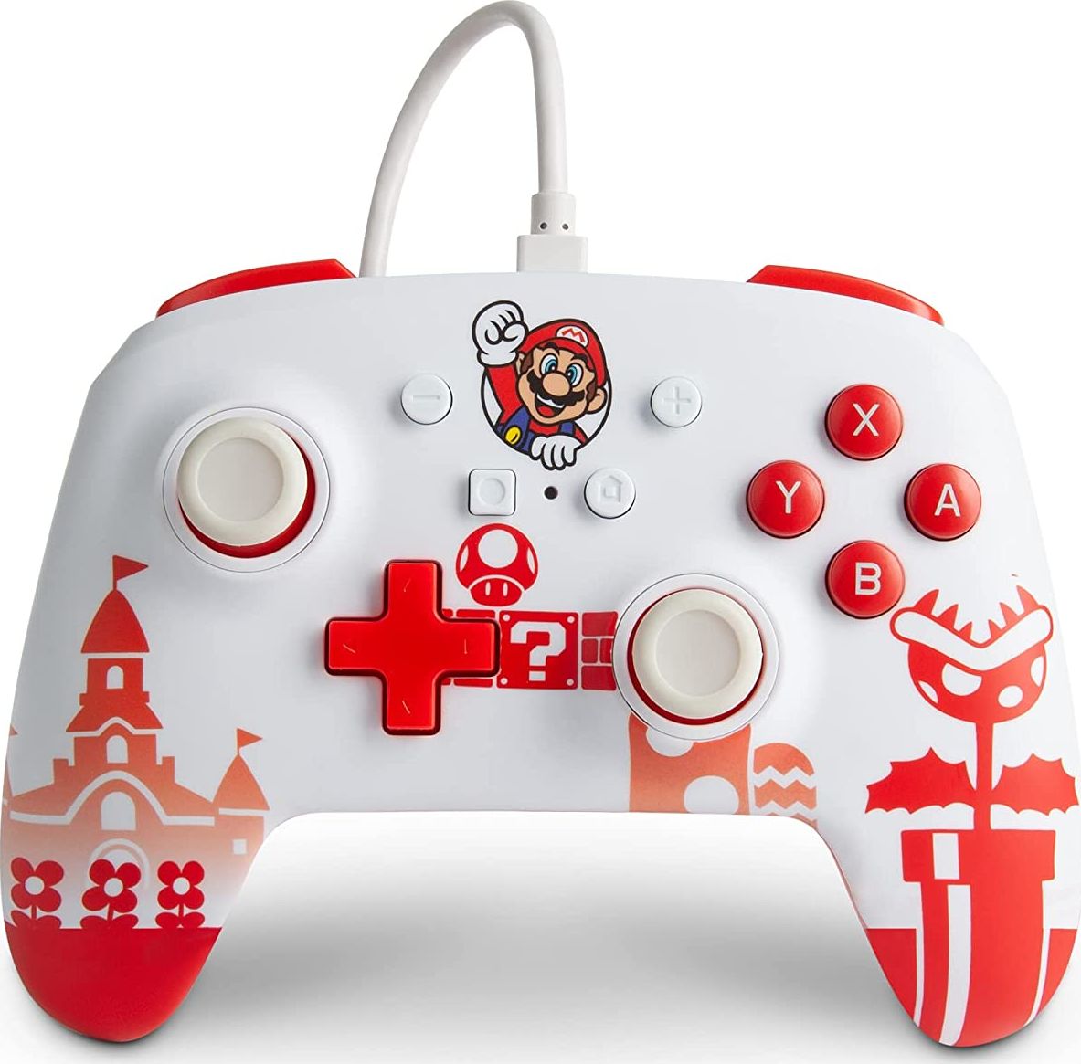 Gamepad cu fir Mario Red & White PowerA (1519186-01)