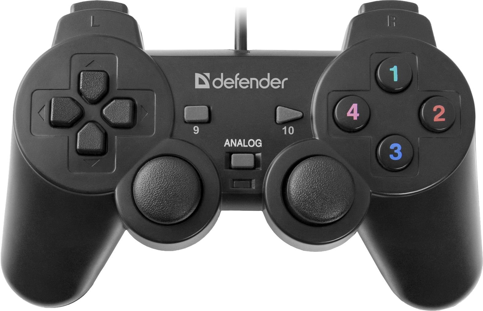 Gamepad DEFENDER Omega USB cu fir, 12 butoane, 2 vibratii shocks, 2 x mini joystick-uri