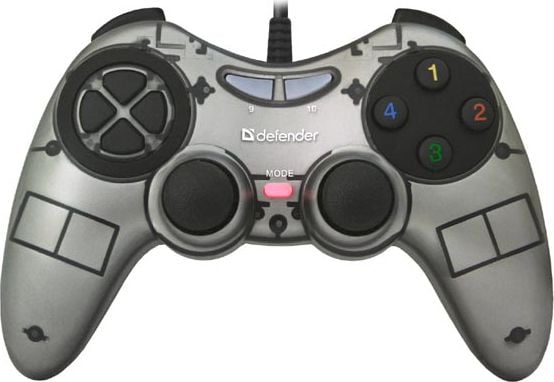 Gamepad DEFENDER USB Xinput cu fir, 10 butoane, 2 vibratii shocks, 2 x mini joystick-uri
