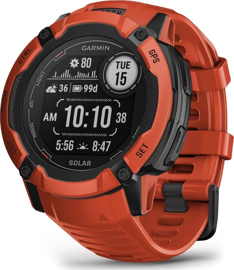 Garmin Garmin Instinct 2X Solar z czujnikiem tętna HRV Elevate (ognistoczerwony / ognistoczerwonyy pasek)