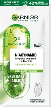 Masca servetel Garnier Skin Naturals Ampoule Detox cu Kale si niacinamide, 15 g