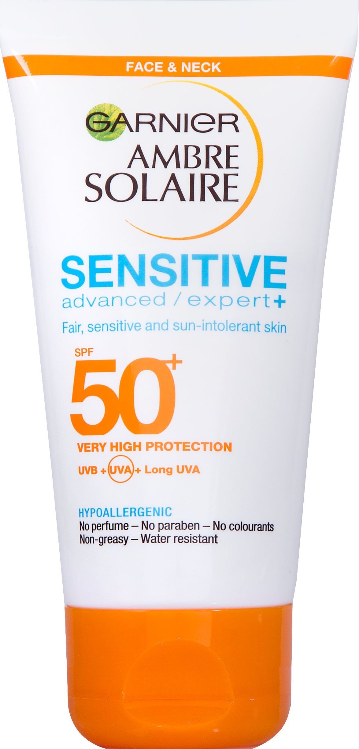 Crema pentru fata Garnier Ambre Solaire Sensitive Advanced Face Protection Cream,SPF50+, 50ml,protectie UVB + UVA