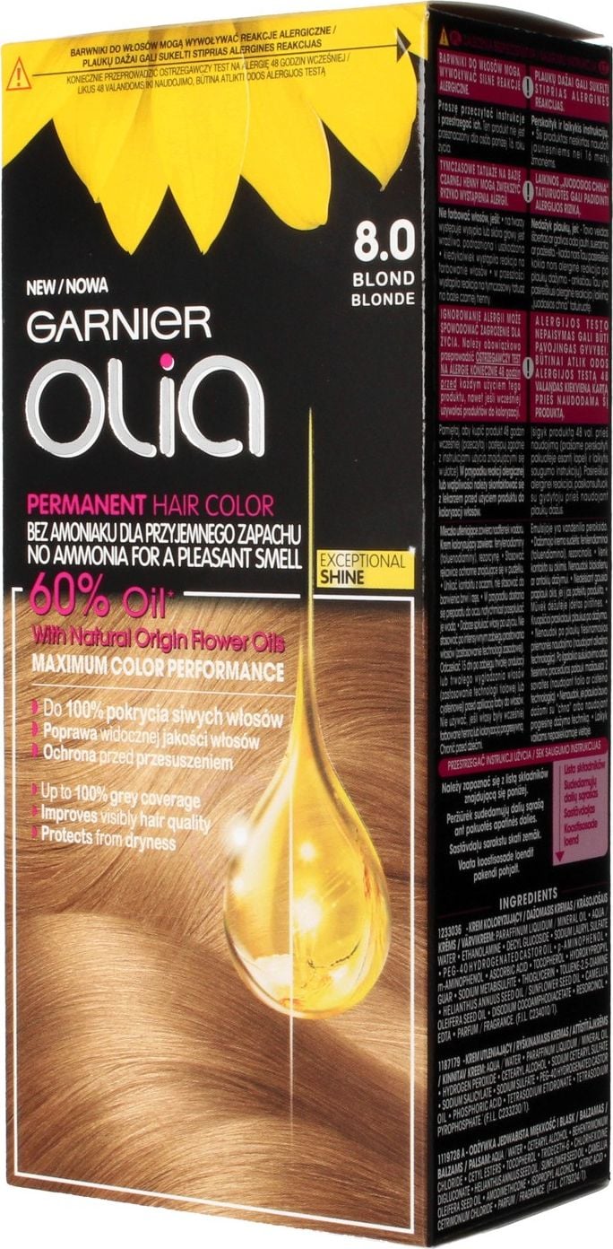 Garnier Olia Vopsea de par nr 8.0 Blond 1 pachet.
