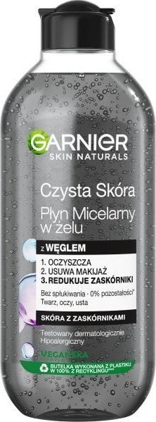 Garnier Skin Naturals Czysta SkÃ³ra PÅ‚yn micelarny w Å¼elu z wÄ™glem - skÃ³ra z zaskÃ³rnikami 400ml