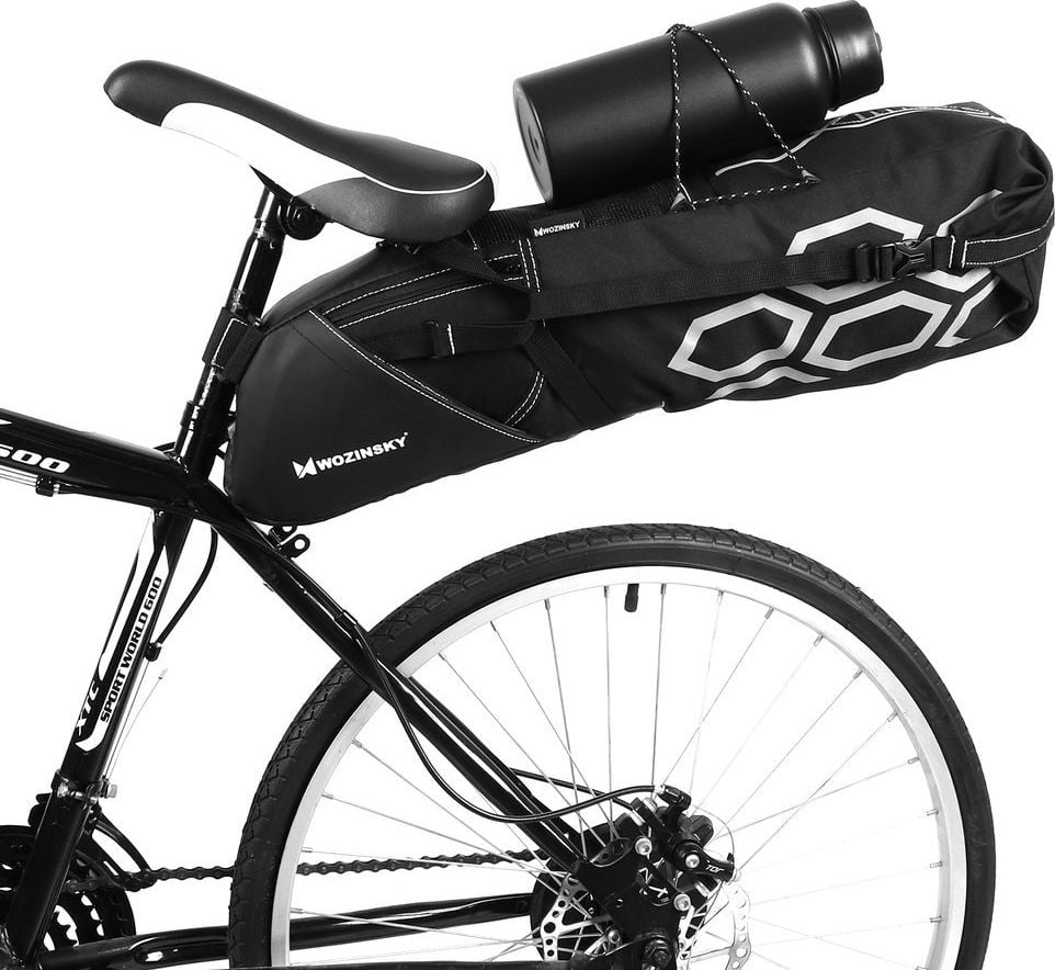 Geantă de șa mare pentru bicicletă Wozinsky, 12 L, neagră (WBB9BK)