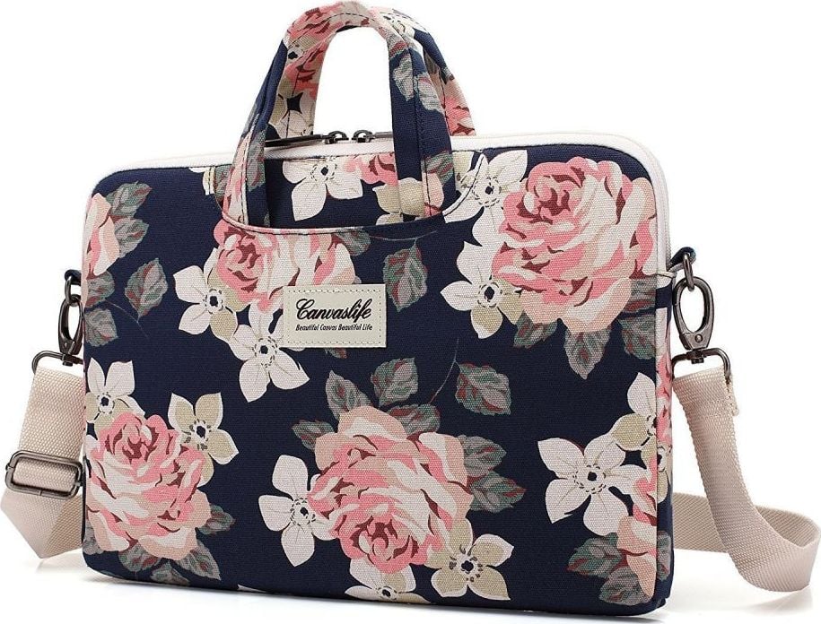 Geanta Impermeabila Universala MacBook Pro 15 Inch - Canvaslife Sleeve Navy/Rose