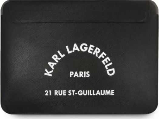 Geanta laptop, Karl Lagerfeld, Piele ecologica, 13`, Negru