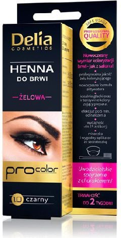 Gel colorant henna pentru gene & sprancene negru 1.0 Eyebrow Expert, Delia Cosmetics, 15 ml