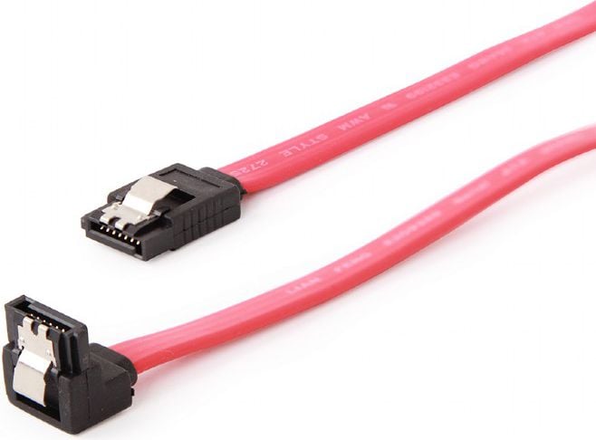 Cabluri - SATA III, în unghi, 0.3m, roșu (CC-Satam-DATA90-0.3M)