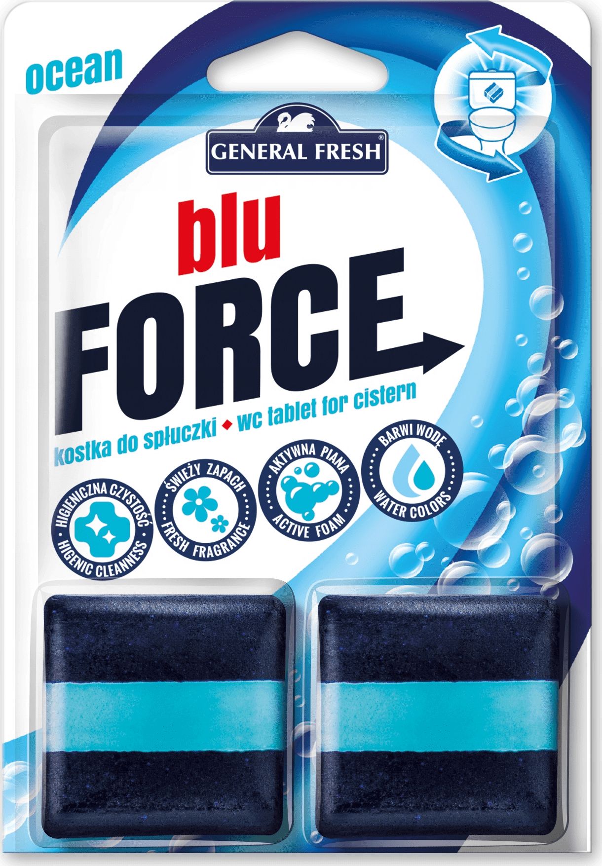 General Fresh GENERAL FRESH FORCE Albastru Morska 2x 50g - bloc de toaleta