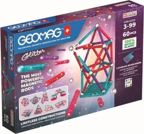 Geomag Blocuri magnetice Glitter Reciclate 60 buc