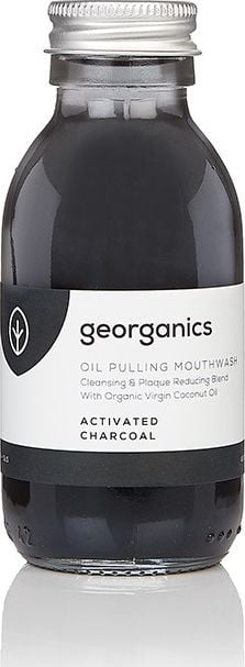 Ulei pentru apă de gură cu cărbune activat Georganics 100 ml, Fără fluor , Fără SLS și SLES