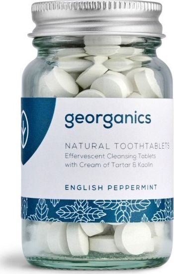 Tablete de pasta de dinti cu menta English Peppermint 120buc Georganics