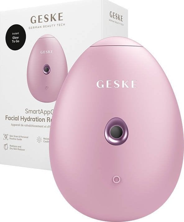 Aparate intretinere si ingrijire corporala - Aparat facial Geske 4 în 1 cu aplicație (roz)