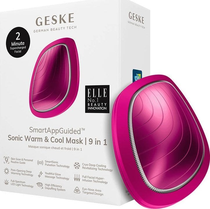 Geske Soniczny masażer do twarzy Cool & Warm 9w1 Geske z Aplikacją (magenta)