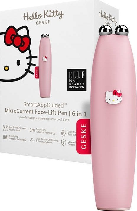 Geske Urządzenie do mikroprądowego liftingu twarzy 6w1 Geske z Aplikacją (Hello Kitty różowy)