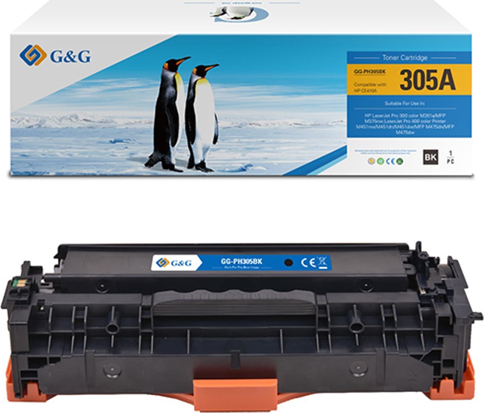 G&G Toner compatibil G&G pentru CE410A, negru, 2090s, NT-PH305BK(CE410A), HP 305A, pentru HP LaserJet Pro 400 M451dn, M451nw, N