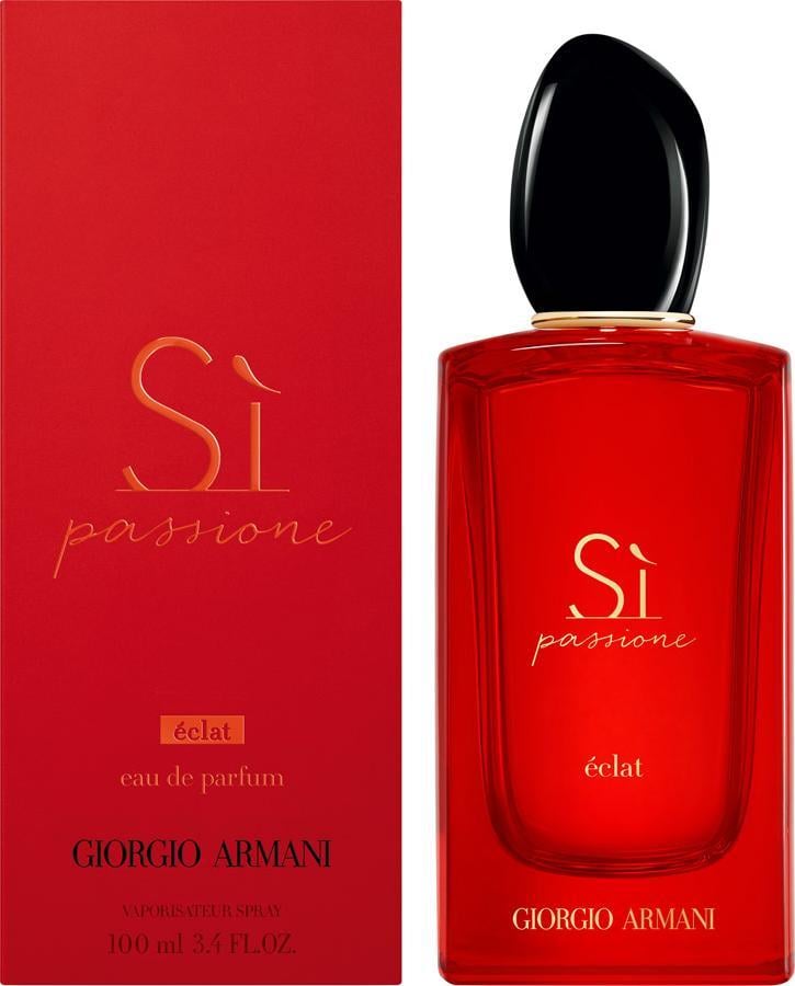 Giorgio Armani Si Passione Eclat De Parfum EDP 100 ml se traduce în limba română ca Fiul Giorgio Armani Passione Eclat De Parfum EDP de 100 ml.